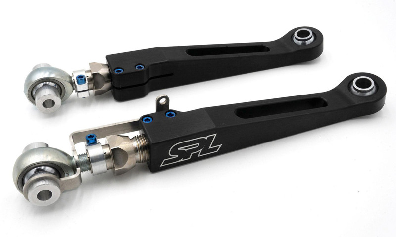 BMW M3 Lower Control Arms - Front - SPL Parts - Adjustable, AWD, Electroless Nickel Plated, Blue Anodized Titanium Hardware - Blue - `22-`27